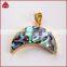 Gold plated crescent jewelry beads abalone shell pendant