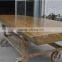 2016 Shunde Fatory Supply Africa Natural Side Teakwood Table Top Home Use
