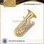 Tuba 3 Frontal With Cupronickel Tuning Pipe and Gold Lacquer Finish