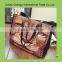 Ladies cool Tiger face printing PU shoulder bags with studded rivet