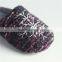 Woman Thicker Knitted Indoor Slipper With Hand Enbroidery Snowflake