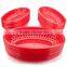 Hot Sale Custom Cheap Plastic Deli Serving Basket Red Restaurant Diner Serveware Red Oval Dinner Baskets Fast Food Baskets