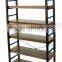 Modular & Stacking Room Divider With Metal Hand Painting and Wood Top & Alternate Shelf Assembly Multiple Arrangements.