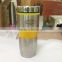 Stainless steel travel mug with plastic circle