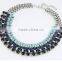 Latest American and European Fashion Exquisite Resin Oval Alloy 925 sterling silver statement necklace in Stock