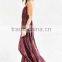 Rayon printing with strap and backless designs tie side maxi dress