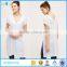 Fashionable design women clothing blouse short sleeve v neck side split tunic