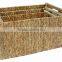 Water hyacinth storage basket with lid and wood handle