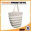 Tote shoulder shopping tote bag women stripe paper straw and jute handbag