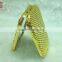 Charm Gold Peafowl Cosmetic Rhinestone Mirror/promotional Gift Gold Peafowl Pocket Mirror