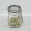 Glass Square Shape Spice Jar with Clip Glass Lid&Silicon Ring