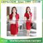 Latest Design Women Office Lady Suits Custom Embroidery Red Work Uniform Suits 2016