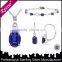 Fashionable jewelry set,large blue topaz 925 silver egg pendant