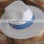 blue and white fedora ,white fedora blue band