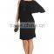 DRAPE SLEEVE MATERNITY DRESS IN BLACK maternity clothes,one shoulder maternity clothing, preganet dress