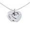 Fashion Jewelry Manufacture Polish Double Heart Pendant Necklace