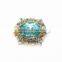 Acrylic Rhinestone Crystal Wedding Bridal Gold Tone Shoe Clips Pair