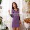 2016 Summer Topquality Nightgown Women Cotton Simple Dress Ladies Purple Nightdress Female Long Sleeve Nighty Dress