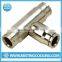 E0394 high pressure push-in Tee connector brass with nickel plated for connecting nylon tubing and stainless steel tubing