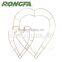 decorating flowers double ring heart shape metal wire frames
