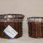 100%Handmade willow Garden wicker basket for flower plants with plastic liner wicker flower pots