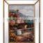 Antique solid wood frame handmade flowers painting