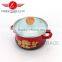 New Design With Custom Logo Persimmon Type Enamel Casserole Set Turkey Pot With Glass Lid