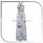 Floral Print Halter Long Dress Maxi Dress Chiffon Dress