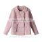 Latest Design Double Breasted Woolen Cashmere Short Coat Women