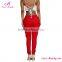 Sample free leisure pockets drawstring fabric sexy tight woman trousers