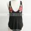 sexy tank top women tops crop top embroidery rose t-shirt