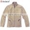 custom oem creamy white plain zipper-up warm windproof polar fleece men's coat