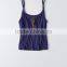 MGOO New Pattern Scoop Neck Tight Sling Crop Top Drop Armhole Sexy Zipper Front Tank Top Women