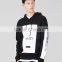 No name customized trendy printed two tone wholesale hoodies