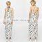 spaghetti strap and V-neck ladies hem split sleeveless maxi dress