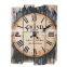 Wooden Wall Clock Vintage Colorful Stripe Rustic Country Tuscan Style