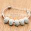 Fashion Hand Woven Ice Crack Ceramic Bracelet Five white Bead Simple hand Chain National Style Rope women Jewelry