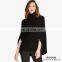 Black luxurious elegant mock neck Pullover poncho