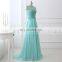 Wholesale Applique Beaded Mint Chiffon Long Evening Gowns Evening Dresses LX329