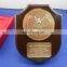 customized wooden shield trophy plaque with metal casting