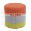 Customized factory wholesale modern design linen fabric round ottoman pouf foot stool for living room