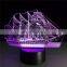 Sail Boat 3D Optical Illusion Novelty Table Lamp Night Light Kids Lamps Home Decor