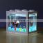 Multiple Colors Water Garden LED Lamp transparent Acrylic Ornamental Feeder Small fish and reptiles Feeder Tank Gift