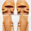 women simple design brown beautiful flat lace up shoes ladies sandals ( also available in leather)