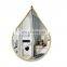K&B antique decorative water drop shape gold iron frame wall makeup mirror for home decor