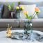 New Design Wholesale Nordic Wedding Creative Geometry Modern Grey Crystal Flower Glass Vase Tabletop Home Decoration