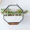 Factory Indoor Wooden Tray Fence Vase Floating Corner White Porcelain Planters Metal Gold Balcony Hanging Flower Pot For Wall
