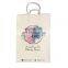 plain cheap wholesale take away recycled  white kraft paper stand up flat bottom bag for Shopping Use with handle