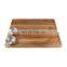 Large Wood Cutting Board for Kitchen with Juice Groove and stainless steel bowls