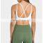 Wholesale Sexy V Neck Yoga Bra Back Cross Strap Women Gym Top High Impact Sportswear Bra Ladies Workout Running Fitness Tank